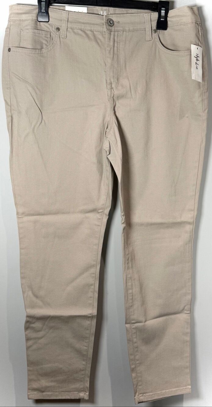 Karen Scott skinny leg khaki pants size 14
